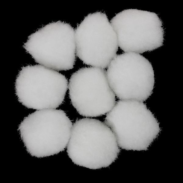 ТЕКСТИЛНИ МЪНИСТА - ПОМПОН ПОЛИЕСТЕРЕН - 20мм БЯЛО 31 - ПАКЕТ 200 бр.