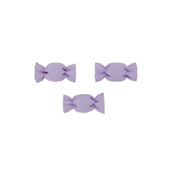 ПЛАСТМАСОВИ МЪНИСТА - РЕЗИН 3D - ЗА ЗАЛЕПВАНЕ - БОНБОН 09 - 28х13х13мм ЛИЛАВО СВ. - ПАКЕТ 30 бр.  