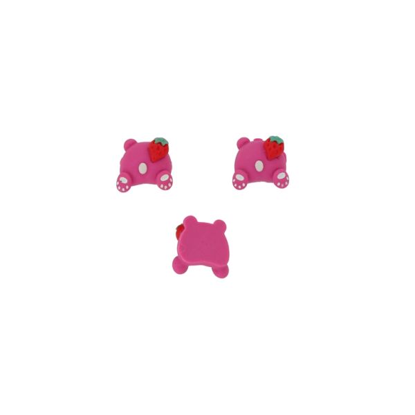 ПЛАСТМАСОВИ МЪНИСТА - РЕЗИН 3D - ЗА ЗАЛЕПВАНЕ - МЕЧЕ 45 - 16х16х8мм ЦИКЛАМА-БЯЛО-ЧЕРВЕНО - ПАКЕТ 30 бр. 