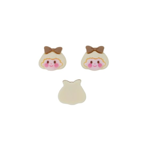 ПЛАСТМАСОВИ МЪНИСТА - РЕЗИН 3D - ЗА ЗАЛЕПВАНЕ - МОМИЧЕ 31 - 22х22х8мм ЕКРЮ-РОЗОВО СВ.-КАФЯВО СВ. - ПАКЕТ 30 бр.  