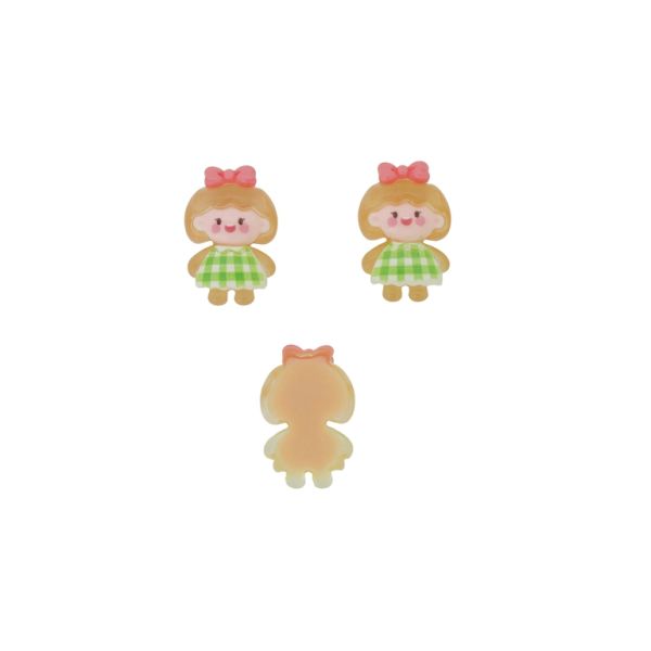 ПЛАСТМАСОВИ МЪНИСТА - РЕЗИН 3D - ЗА ЗАЛЕПВАНЕ - МОМИЧЕ 36 - 18х30х7мм ЗЕЛЕНО СВ.-БЯЛО-РОЗОВО СВ. - ПАКЕТ 30 бр.  