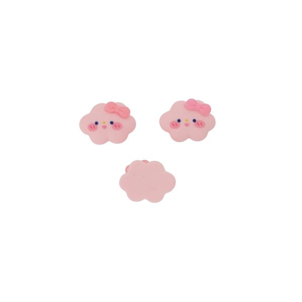 ПЛАСТМАСОВИ МЪНИСТА - РЕЗИН 3D - ЗА ЗАЛЕПВАНЕ - ОБЛАК С ПАНДЕЛКА 01 - 23х19х8мм РОЗОВО СВ.-РОЗОВО-ЧЕРНО - ПАКЕТ 30 бр. 