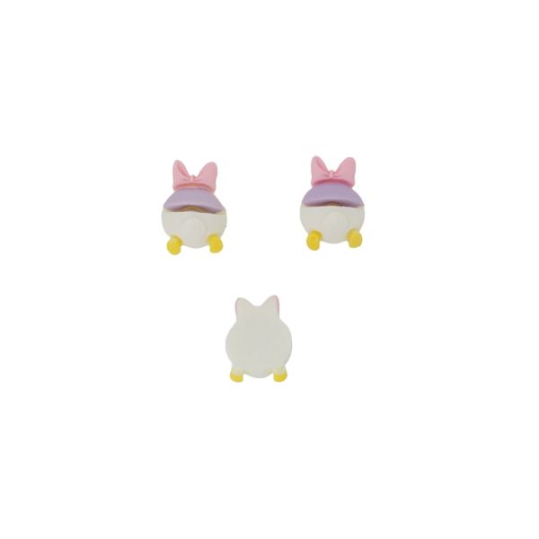 ПЛАСТМАСОВИ МЪНИСТА - РЕЗИН 3D - ЗА ЗАЛЕПВАНЕ - ПАТЕ ДЕЙЗИ 05 - 15х21х10мм РОЗОВО СВ.-ЛИЛАВО СВ.-БЯЛО - ПАКЕТ 30 бр.  