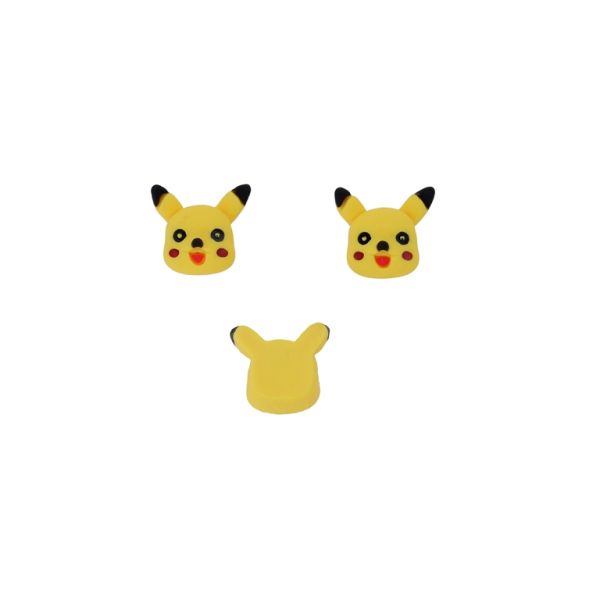 ПЛАСТМАСОВИ МЪНИСТА - РЕЗИН 3D - ЗА ЗАЛЕПВАНЕ - ПИКАЧУ 04 - 20х18х10мм ЖЪЛТО-ЧЕРНО-ЧЕРВЕНО - ПАКЕТ 30 бр. 