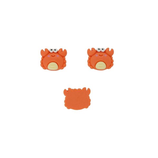 ПЛАСТМАСОВИ МЪНИСТА - РЕЗИН 3D - ЗА ЗАЛЕПВАНЕ - РАК 03 - 21х19х8мм ОРАНЖЕВО-ЖЪЛТО СВ. - ПАКЕТ 30 бр. 