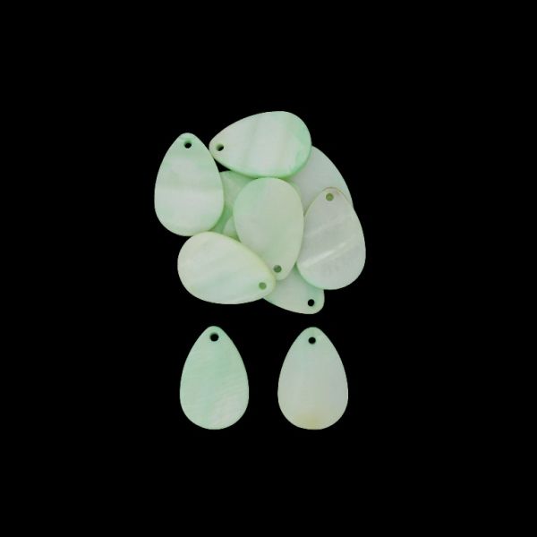 MOTHER OF PEARL BEADS - PENDANT - DROP 01 - 30x20x2.0mm RESEDA (LIGHT) - PACKAGE 50pcs. Hole-2.2mm 