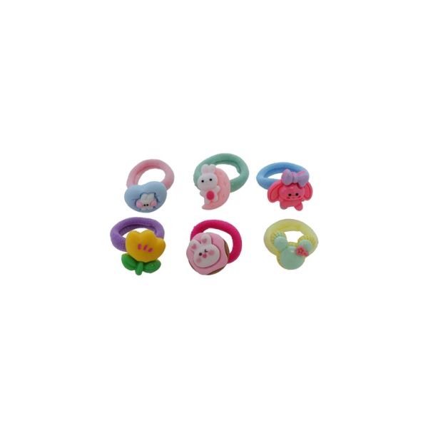 JEWELRY - ACCESSORY FOR HAIR - RUBBER WITH RESIN 3D - MIX 01 - MIX COLORS - 30pcs.