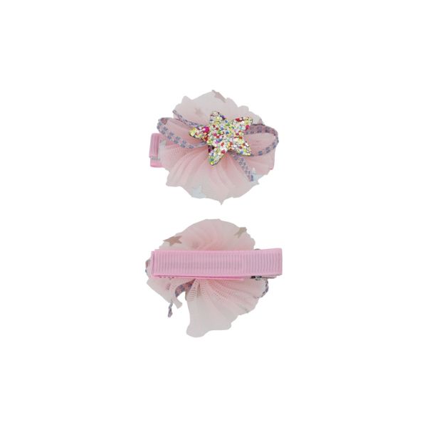 БИЖУТЕРИЯ - ФИБА - ТИК-ТАК - МЕТАЛ И САТЕН - ЗВЕЗДА 02 - 4.8х3.9х1.4см НИКЕЛ И МИКС - ПАКЕТ 6х5 бр.