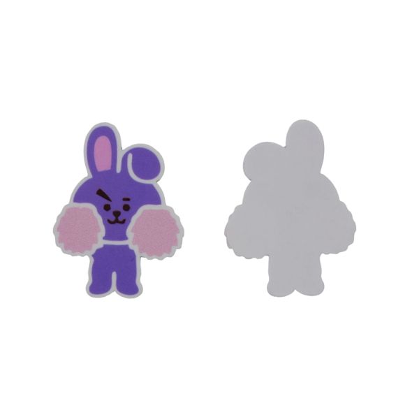 ПЛАСТМАСОВИ МЪНИСТА - РЕЗИН 2D - ЗА ЗАЛЕПВАНЕ - ЗАЕК 33 - 38х51х1.7мм ЛИЛАВО-РОЗОВО СВ.-БЯЛО - ПАКЕТ 20 бр.