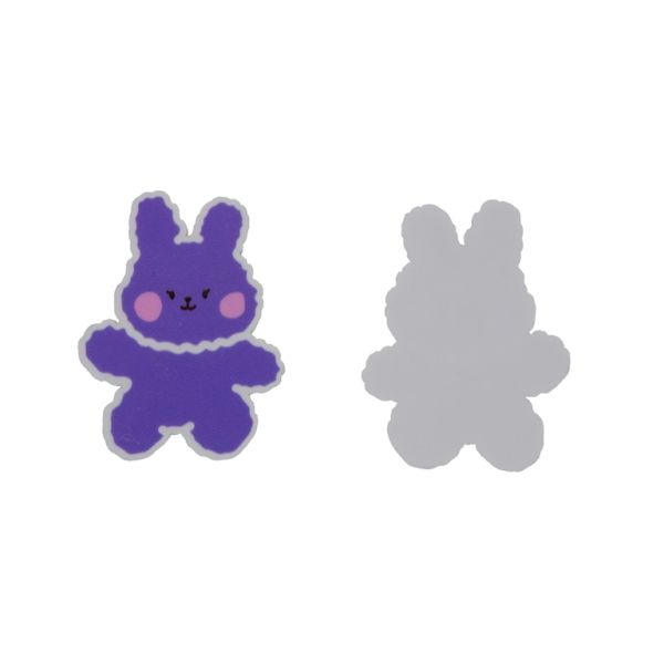 ПЛАСТМАСОВИ МЪНИСТА - РЕЗИН 2D - ЗА ЗАЛЕПВАНЕ - ЗАЕК 34 - 38х50х1.7мм ЛИЛАВО-РОЗОВО СВ.-БЯЛО - ПАКЕТ 20 бр.