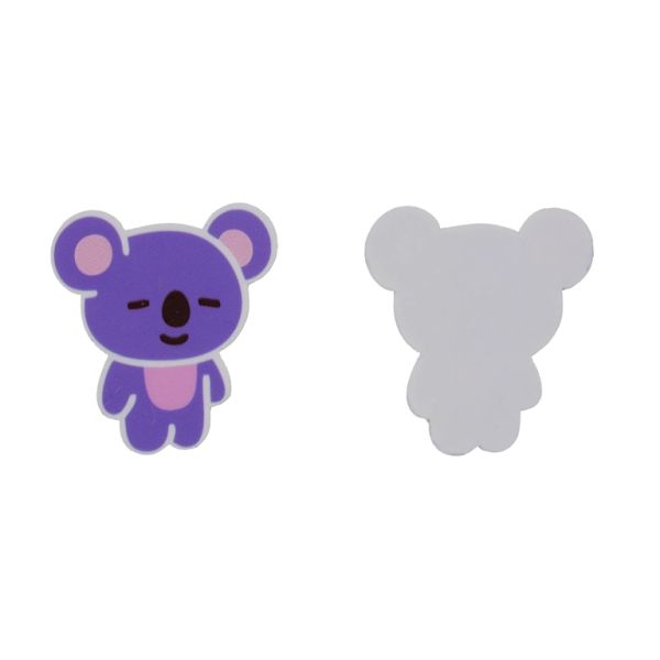 ПЛАСТМАСОВИ МЪНИСТА - РЕЗИН 2D - ЗА ЗАЛЕПВАНЕ - КОАЛА 01 - 42х46х1.7мм ЛИЛАВО-РОЗОВО СВ.-БЯЛО - ПАКЕТ 20 бр.