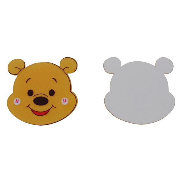 ПЛАСТМАСОВИ МЪНИСТА - РЕЗИН 2D - ЗА ЗАЛЕПВАНЕ - МЕЧЕ 54 - 47х44х2мм ОРАНЖЕВО СВ.-КАФЯВО Т.-ЧЕРВЕНО СВ. - ПАКЕТ 20 бр.