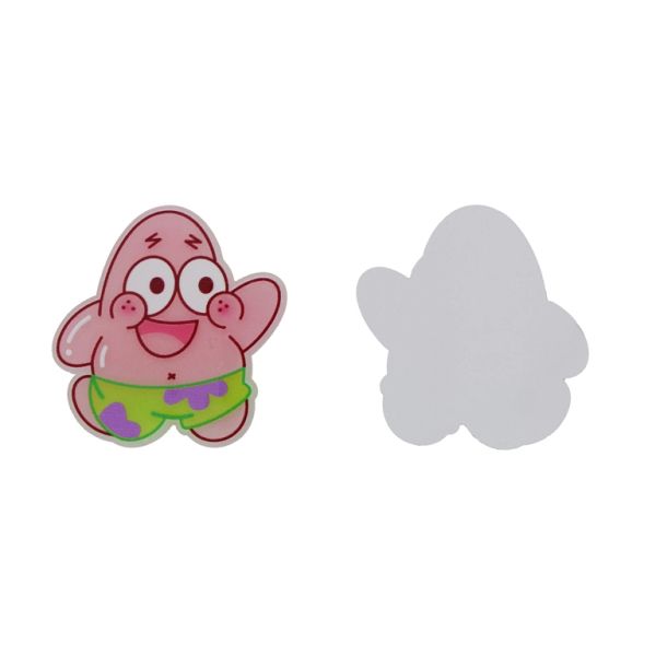 ПЛАСТМАСОВИ МЪНИСТА - РЕЗИН 2D - ЗА ЗАЛЕПВАНЕ - МОРСКА ЗВЕЗДА 04 - 43х45х2мм РОЗОВО СВ.-ЗЕЛЕНО СВ.-ЛИЛАВО - ПАКЕТ 20 бр.