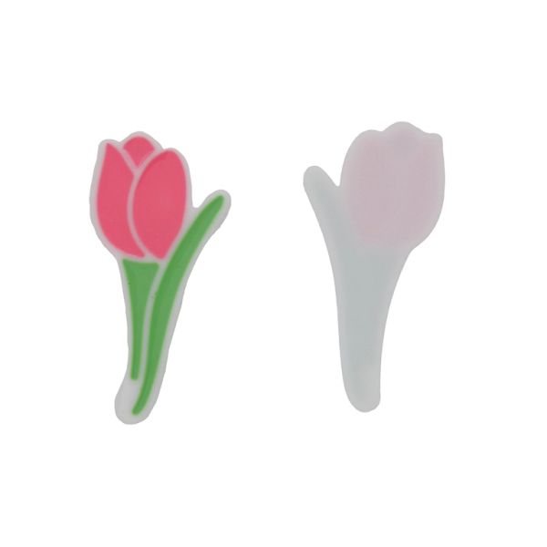 ПЛАСТМАСОВИ МЪНИСТА - РЕЗИН 2D - ЗА ЗАЛЕПВАНЕ - ЦВЕТЕ 28 - 32х67х3мм РОЗОВО-ЗЕЛЕНО СВ.-БЯЛО - ПАКЕТ 20 бр.