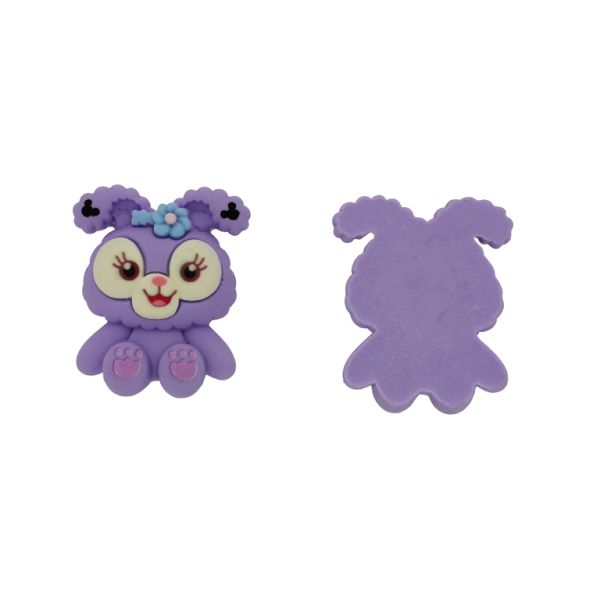 ПЛАСТМАСОВИ МЪНИСТА - РЕЗИН 3D - ЗА ЗАЛЕПВАНЕ - ЗАЕК 43 - 36х43х11мм ЛИЛАВО-СИНЬО-ЕКРЮ - ПАКЕТ 10 бр.