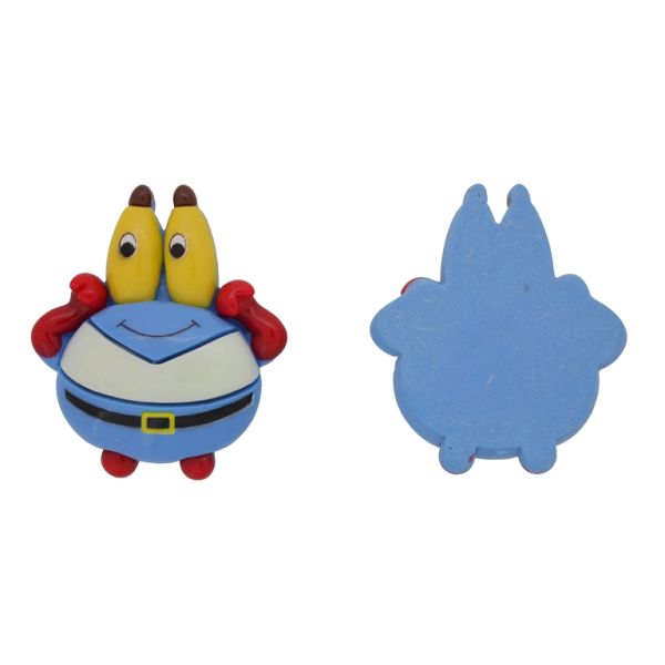 ПЛАСТМАСОВИ МЪНИСТА - РЕЗИН 3D - ЗА ЗАЛЕПВАНЕ - РАК 05 - 52х60х14мм ЧЕРВЕНО-СИНЬО СВ.-ЖЪЛТО - ПАКЕТ 10 бр.