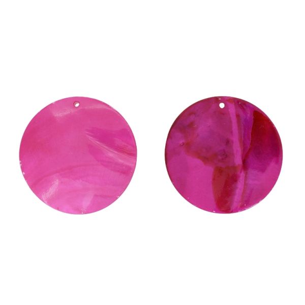 MOTHER OF PEARL BEADS - PENDANT - CIRCLE 01 - 60x2.5mm CYCLAMEN (LIGHT) - PACKAGE 10pcs. Hole-2.4mm 