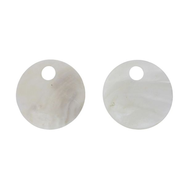 MOTHER OF PEARL BEADS  - PENDANT - CIRCLE 02 - 60x2.5mm WHITE - 2pcs. Hole-12.0mm 