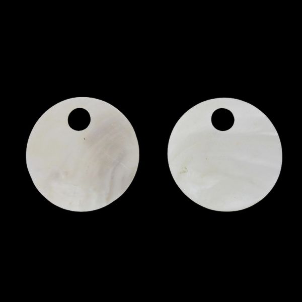 MOTHER OF PEARL BEADS - PENDANT - CIRCLE 02 - 60x2.5mm WHITE - PACKAGE 10pcs. Hole-12.0mm 