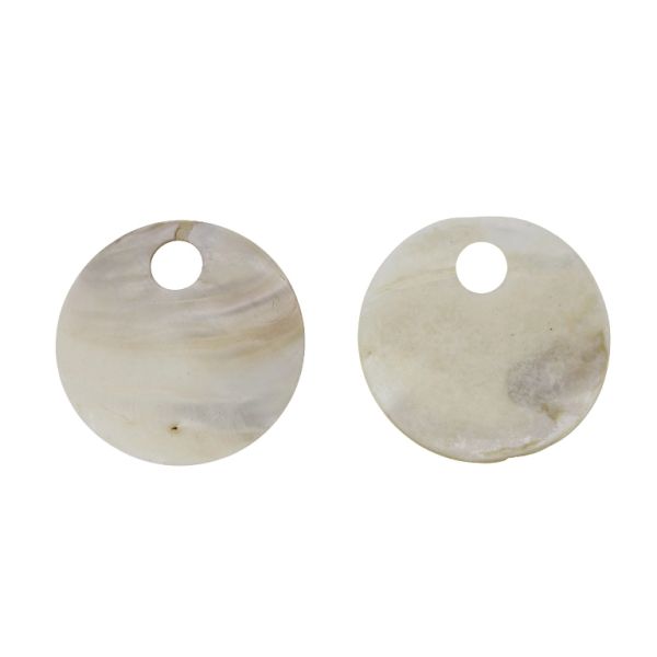 MOTHER OF PEARL BEADS - PENDANT - CIRCLE 02 - 60x2.5mm WHITE - SECOND-RATE - PACKAGE 10pcs. Hole-12.0mm 
