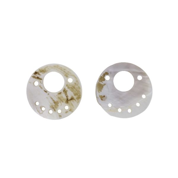MOTHER OF PEARL BEADS - PENDANT - CIRCLE 06 - 50x2.5mm WHITE - SECOND-RATE - PACKAGE 20pcs. Hole-4.0mm 