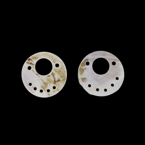 MOTHER OF PEARL BEADS - PENDANT - CIRCLE 06 - 50x2.5mm WHITE - SECOND-RATE - PACKAGE 20pcs. Hole-4.0mm 
