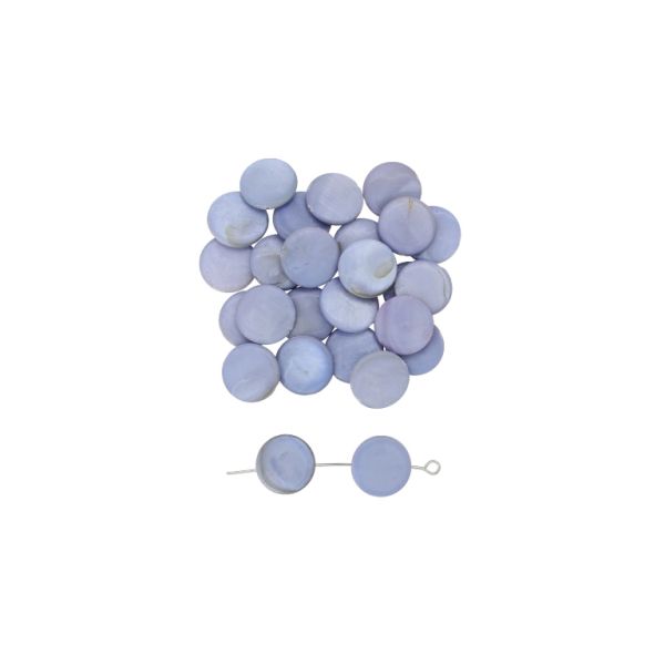 MOTHER OF PEARL BEADS - CIRCLE 10 - 14x3.0mm BLUE - PACKAGE 200pcs. Hole-0.7mm 