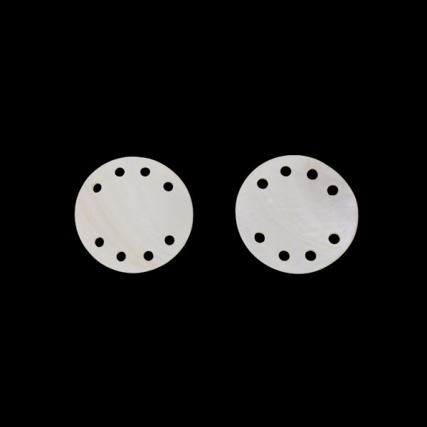 MOTHER OF PEARL BEADS  - CONNECTING ELEMENT - CIRCLE 08 - 45x2.0mm WHITE - 2pcs. Hole-3.5mm 