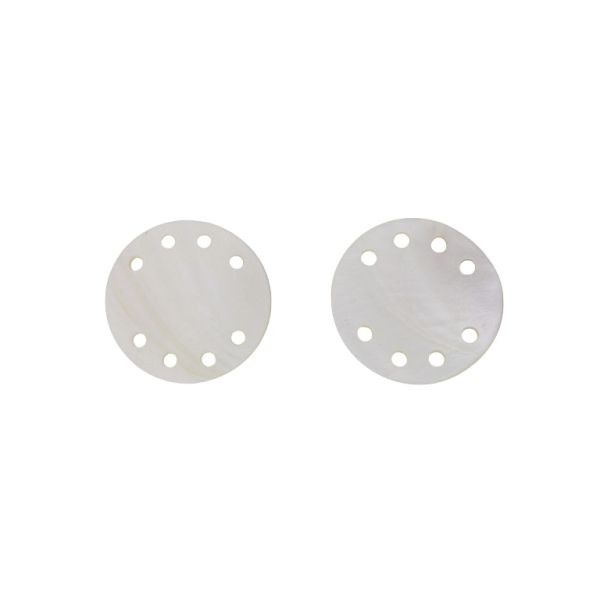 MOTHER OF PEARL BEADS - CONNECTING ELEMENT - CIRCLE 08 - 45x2.0mm WHITE - PACKAGE 20pcs. Hole-3.5mm 