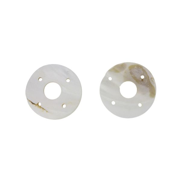 MOTHER OF PEARL BEADS - CONNECTING ELEMENT - CIRCLE 09 - 48x2.0mm WHITE - SECOND-RATE - PACKAGE 20pcs. Hole-3.0mm 