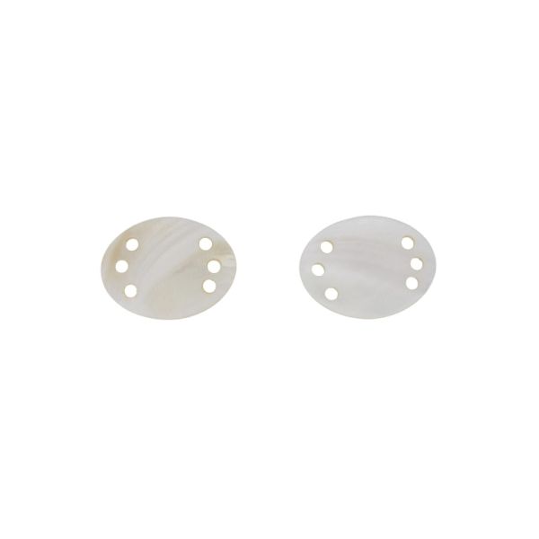 MOTHER OF PEARL BEADS - CONNECTING ELEMENT - OVAL 01 - 40x30x3.0mm WHITE - PACKAGE 20pcs. Hole-3.5mm 