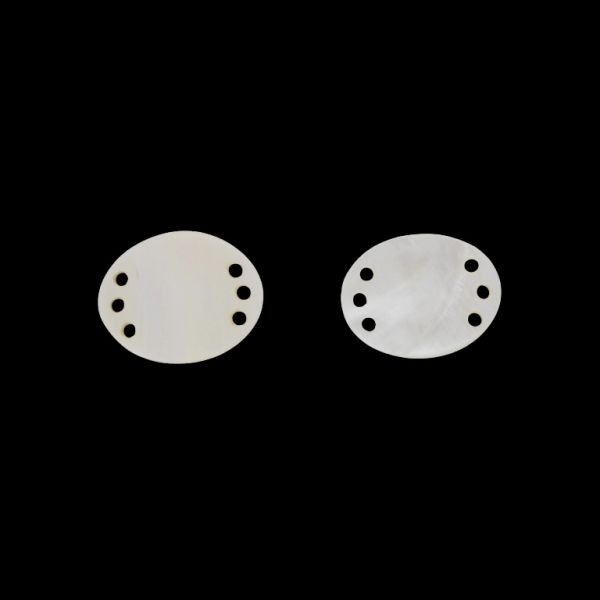 MOTHER OF PEARL BEADS  - CONNECTING ELEMENT - OVAL 01 - 42x32x3.0mm WHITE - 2pcs. Hole-3.5mm 
