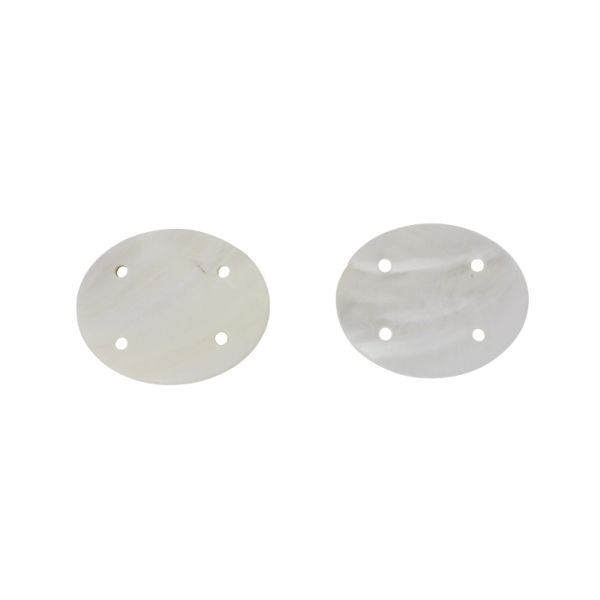 MOTHER OF PEARL BEADS - CONNECTING ELEMENT - OVAL 02 - 50x40x2.0mm WHITE - PACKAGE 20pcs. Hole-3.0mm 