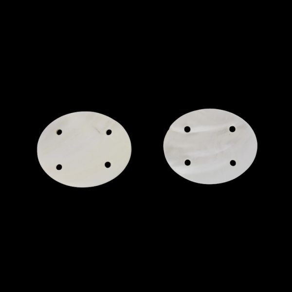 MOTHER OF PEARL BEADS - CONNECTING ELEMENT - OVAL 02 - 50x40x2.0mm WHITE - PACKAGE 20pcs. Hole-3.0mm 