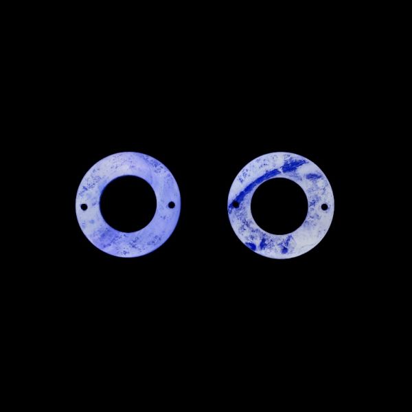 MOTHER OF PEARL BEADS - CONNECTING ELEMENT - RING 01 - 40x1.7mm BLUE (DARK) - PACKAGE 20pcs. Hole-2.2mm 