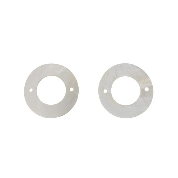 MOTHER OF PEARL BEADS  - CONNECTING ELEMENT - RING 01 - 50x2.5mm WHITE - 2pcs. Hole-3.2mm 