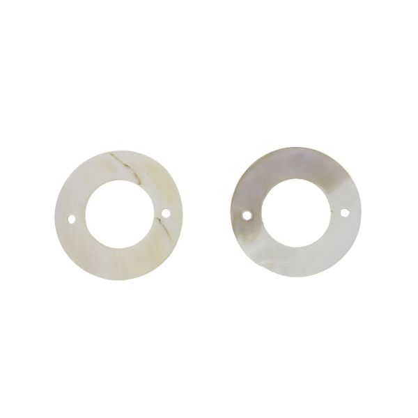 MOTHER OF PEARL BEADS - CONNECTING ELEMENT - RING 01 - 50x2.5mm WHITE - SECOND-RATE - PACKAGE 20pcs. Hole-3.2mm 