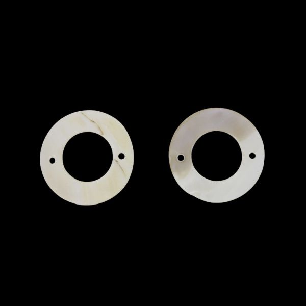 MOTHER OF PEARL BEADS - CONNECTING ELEMENT - RING 01 - 50x2.5mm WHITE - SECOND-RATE - PACKAGE 20pcs. Hole-3.2mm 