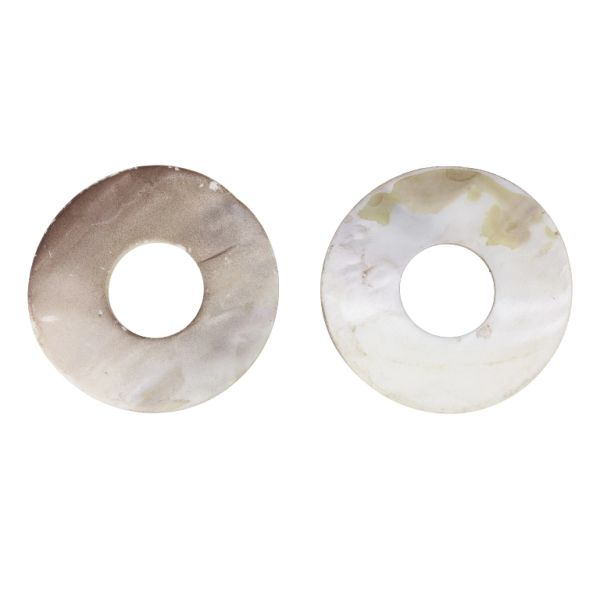 MOTHER OF PEARL BEADS - CONNECTING ELEMENT - RING 03 - 65x2.2mm BEIGE - SECOND-RATE - PACKAGE 10pcs. Hole-25mm 