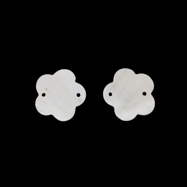 MOTHER OF PEARL BEADS - CONNECTING ELEMENT - FLOWER 01 - 44x2.5mm WHITE - PACKAGE 20pcs. Hole-3.2mm 