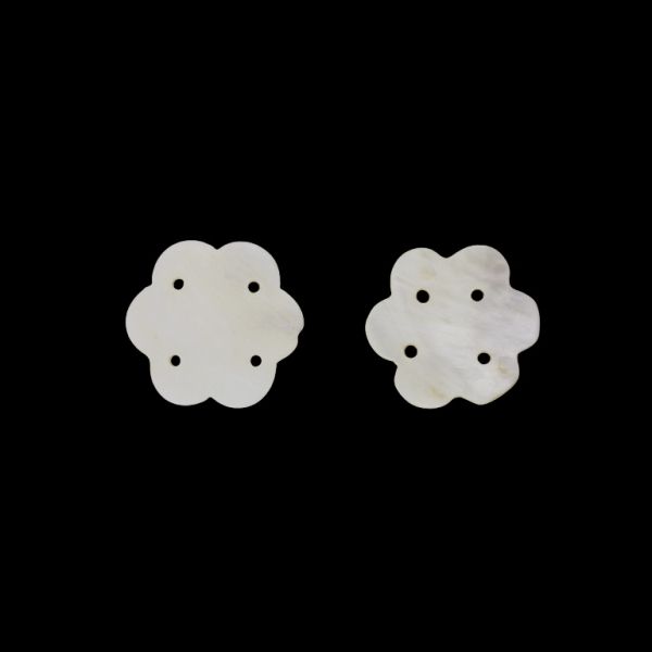 MOTHER OF PEARL BEADS - CONNECTING ELEMENT - FLOWER 02 - 45x3.0mm WHITE - SECOND-RATE - PACKAGE 20pcs. Hole-3.0mm 