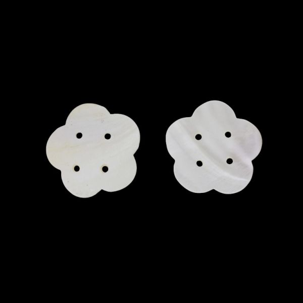 MOTHER OF PEARL BEADS - CONNECTING ELEMENT - FLOWER 02 - 49x3.0mm WHITE - PACKAGE 20pcs. Hole-3.5mm 