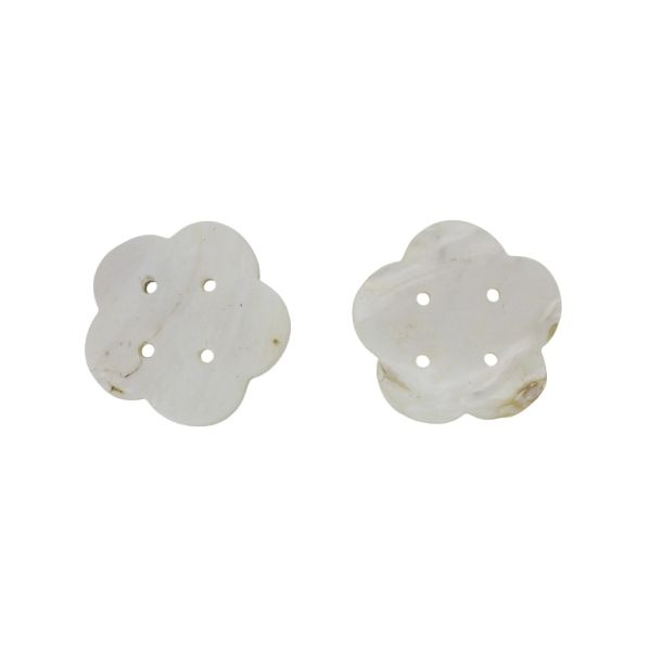 MOTHER OF PEARL BEADS - CONNECTING ELEMENT - FLOWER 02 - 49x3.0mm WHITE - SECOND-RATE - PACKAGE 20pcs. Hole-3.5mm 