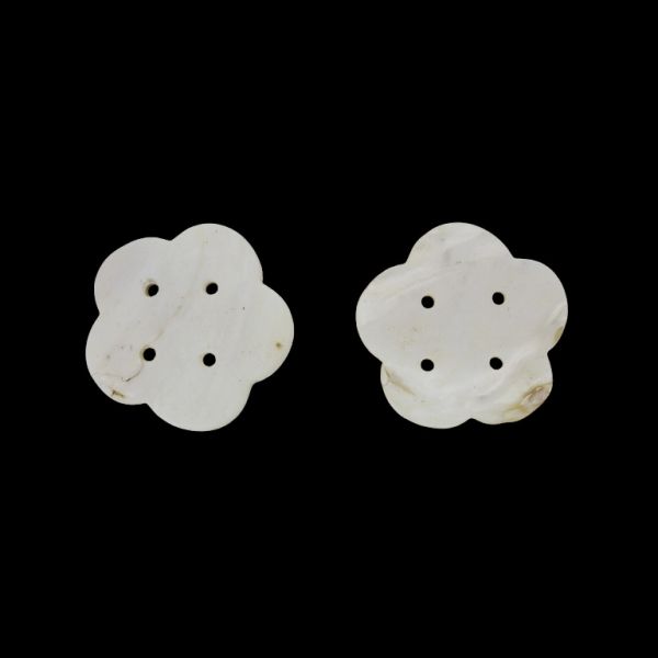 MOTHER OF PEARL BEADS - CONNECTING ELEMENT - FLOWER 02 - 49x3.0mm WHITE - SECOND-RATE - PACKAGE 20pcs. Hole-3.5mm 