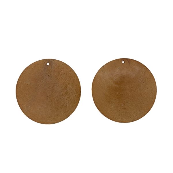 MOTHER OF PEARL BEADS - FLAKE 01 - CIRCLE - 60x0.7mm BROWN - PACKAGE 20pcs. Hole-1.6mm 