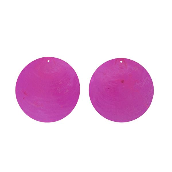 MOTHER OF PEARL BEADS - FLAKE 01 - CIRCLE - 60x0.7mm PINK - PACKAGE 20pcs. Hole-1.6mm 
