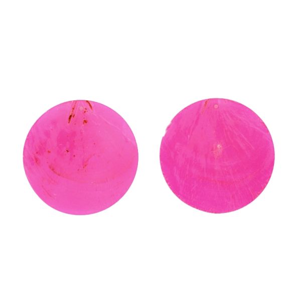 MOTHER OF PEARL BEADS - FLAKE 01 - CIRCLE - 60x0.7mm PINK - SECOND-RATE - PACKAGE 20pcs. Hole-1.6mm 