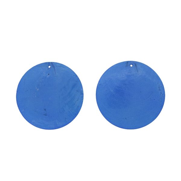MOTHER OF PEARL BEADS - FLAKE 01 - CIRCLE - 60x0.7mm BLUE - PACKAGE 20pcs. Hole-1.6mm 