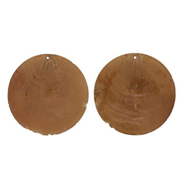 MOTHER OF PEARL BEADS - FLAKE 01 - CIRCLE - 70x0.7mm BROWN - SECOND-RATE - PACKAGE 20pcs. Hole-1.6mm 