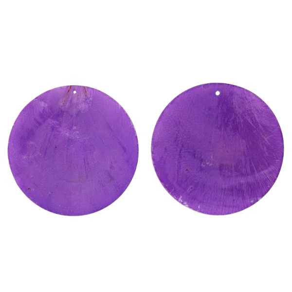 MOTHER OF PEARL BEADS - FLAKE 01 - CIRCLE - 70x0.7mm PURPLE - PACKAGE 20pcs. Hole-1.6mm 